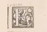 Caspar Merian, Letter E: twee putti waarvan één een kruik uitgiet in een bak