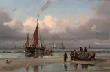 Johan Jacob Bennetter, Beach with Boats