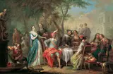 Franz Christoph Janneck, Elegant company supping in a park