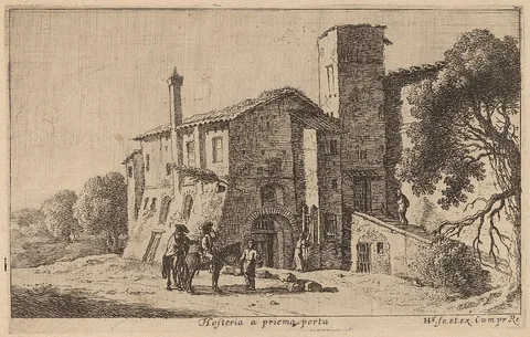 Herman van Swanevelt, Inn at the Prima Porta