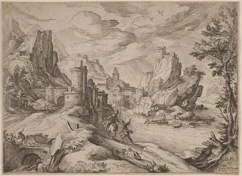 Paul Bril, River Landscape with Travelers