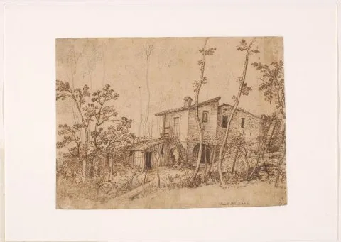 Paul Bril, Italiaanse boerderij aan een beek