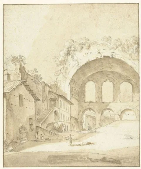 Bartholomeus Breenbergh, Gezicht op de ruïne van de basiliek van Constantijn