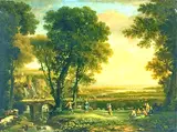 George Barret, An Italianate river landscape