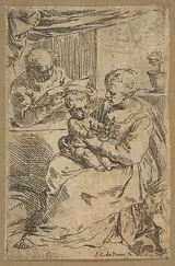 Simone Cantarini, Holy Family with a rosary