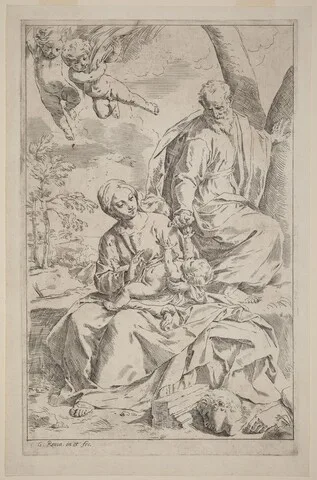 Simone Cantarini, The Rest on the Flight into Egypt