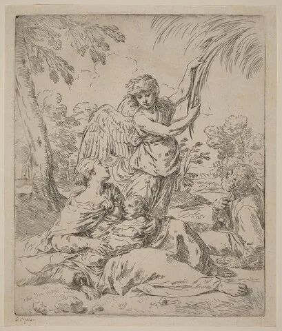 Simone Cantarini, The Rest on the Flight into Egypt