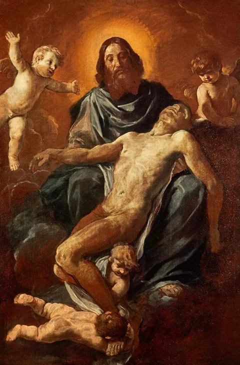 Simone Cantarini, The Holy Trinity (unfinished)