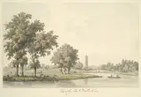 William Marlow, View of the Lake and the Island from the Lawn at Kew