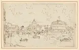 William Marlow, The Tiber with Saint Peter's and the Castel S. Angelo (recto)
