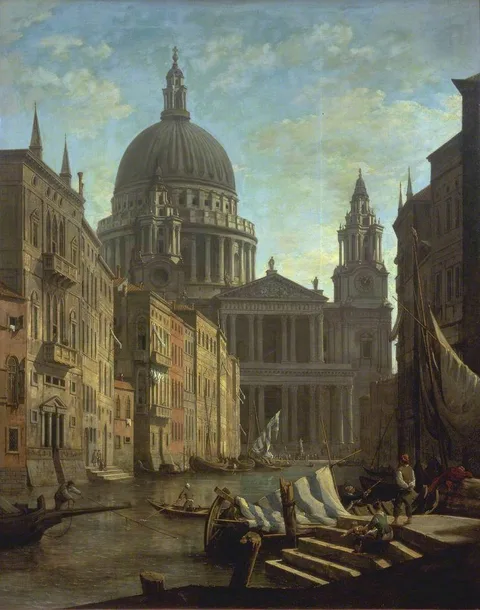 William Marlow, Capriccio: St Paul’s and a Venetian Canal