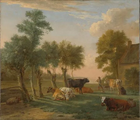Paulus Potter, Cows in a meadow near a farm