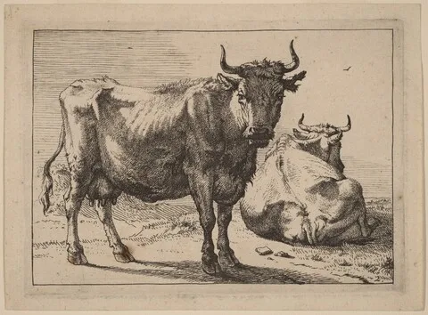 Paulus Potter, A Cow Standing and Another Lying Down