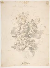 Francesco Solimena, Group of Allegorical figures: Sketch for a Ceiling Decoration ?