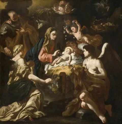 Francesco Solimena, The Nativity with Adoring Angels