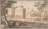 Jan Frans van Bloemen, Landscape with Two Classical Temples and Figures