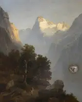 Josef Thoma, Alpine Scene: Walker on a Mountain Path