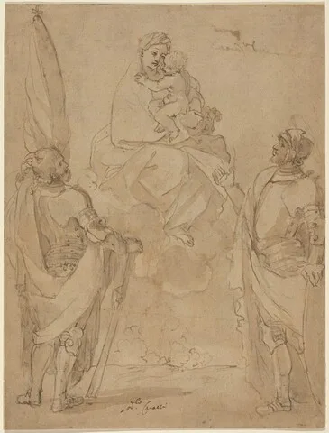 Ludovico Carracci, The Virgin and Child Appearing to Saints George and William