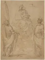 Ludovico Carracci, The Virgin and Child Appearing to Saints George and William