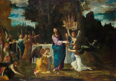 Ludovico Carracci, Christ in the Wilderness, Served by Angels