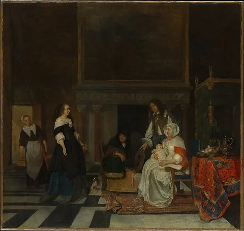Gabriel Metsu, The Visit to the Nursery