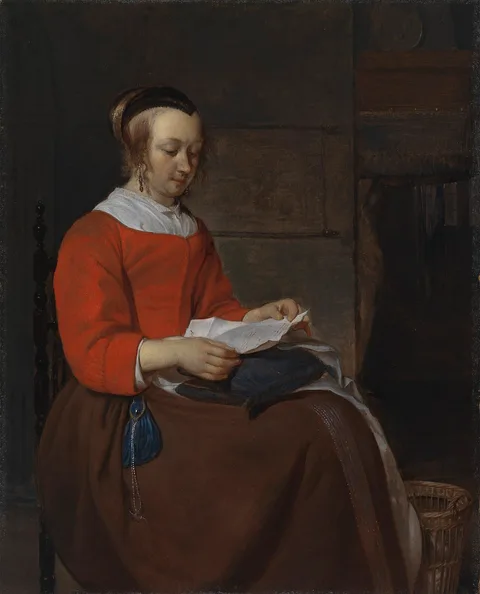 Gabriel Metsu, Young Woman Seated in an Interior, Reading a Letter