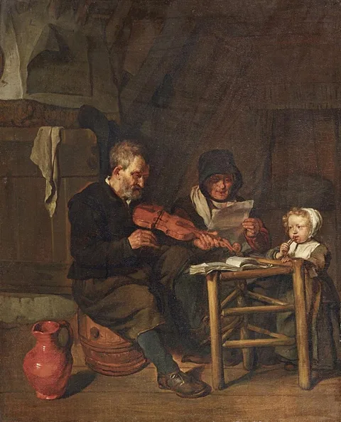 Gabriel Metsu, As the old sing, so pipe the young