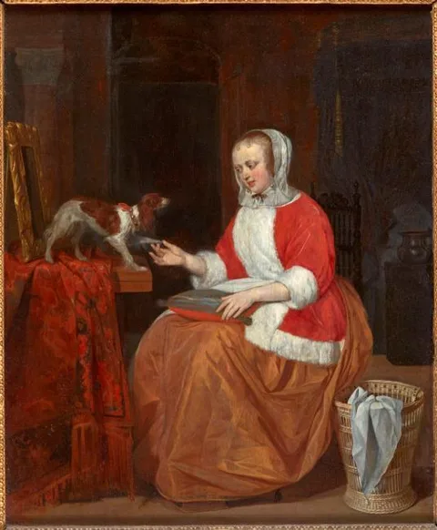 Gabriel Metsu, A Lady with a Dog