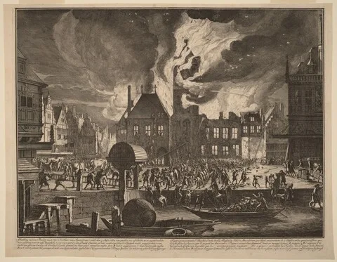 Jan van der Heyden, Burning of the Old Amsterdam Town Hall