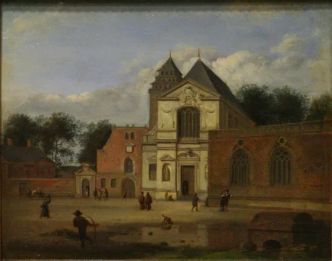 Jan van der Heyden, View of a church on a square