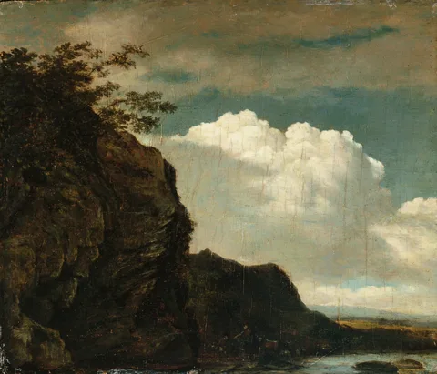 Jan Asselijn, Shepherds Fording Cattle and Sheep through a Stream