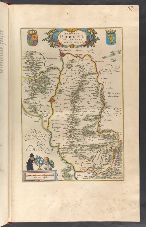 Joan Blaeu, Baronia Udrone In Comitatu Catherlaughæ (Joan Blaeu, 1667) BL 114.h*.6 (54)