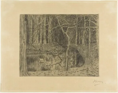 Jan Toorop, Woodland with a Pond and Swans