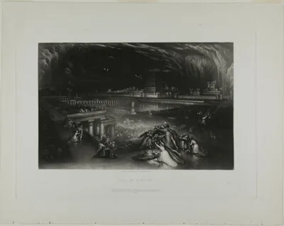 John Martin, The Fall of Babylon, from Illustrations of the Bible