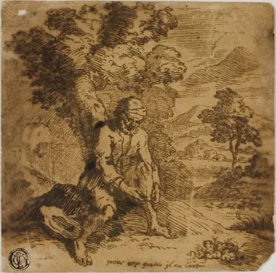 Adam Elsheimer, Seated Man Scratching His Leg