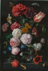 Jan Davidsz. de Heem, Still Life with Flowers in a Glass Vase