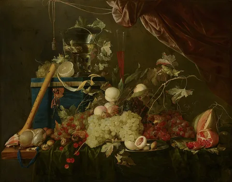 Jan Davidsz. de Heem, Sumptuous Fruit Still Life with Jewellery Box
