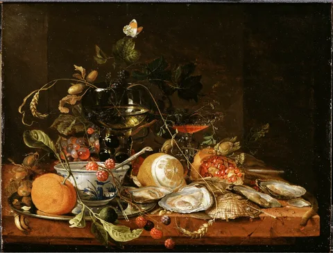 Jan Davidsz. de Heem, Still Life with Wine, Fruit and Oysters