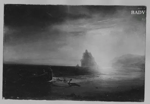 Carl Blechen, boat at the coast