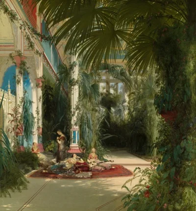 Carl Blechen, The Interior of the Palm House on the Pfaueninsel Near Potsdam