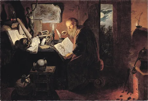 David Ryckaert III, An Alchemist Studying at Night