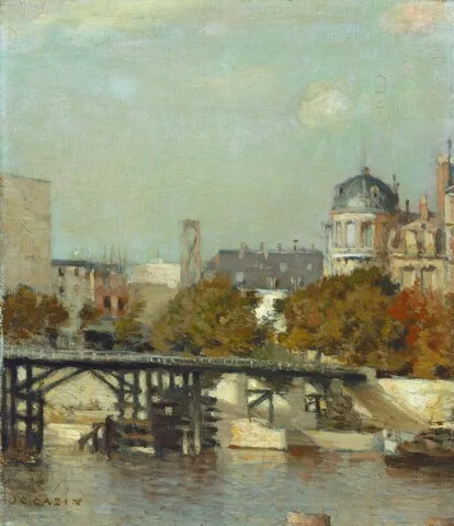 Jean-Charles Cazin, Paris Scene with Bridge