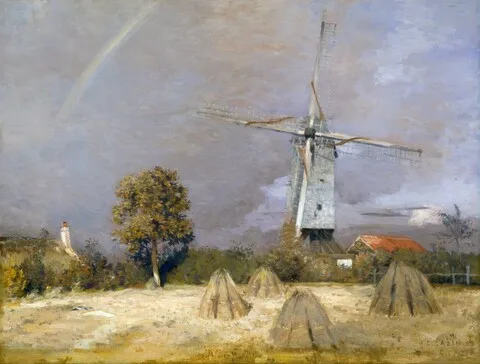 Jean-Charles Cazin, The Great Windmill and the Rainbow