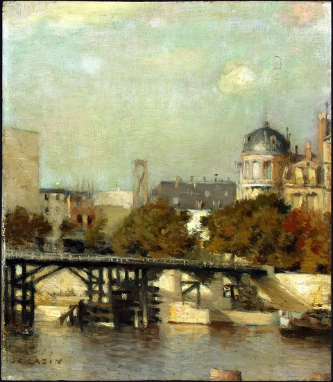 Jean-Charles Cazin, Paris Scene with Bridge