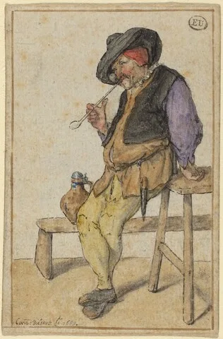 Cornelis Dusart, Peasant Smoking
