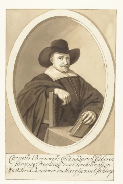 Cornelis Dusart, Portret van Cornelis Brouwer in ovaal