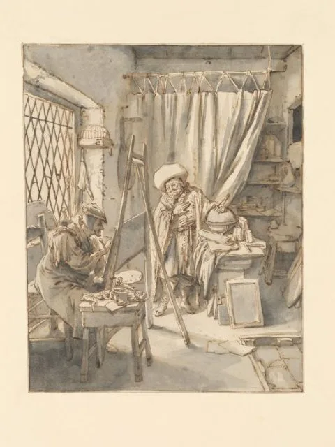 Cornelis Dusart, An Artist with a Model in his Studio