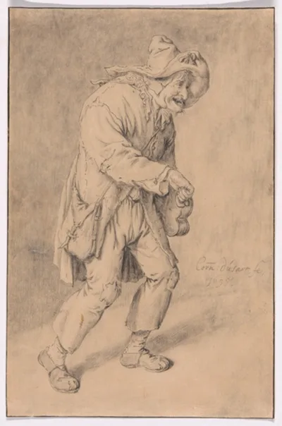 Cornelis Dusart, Hurdy-Gurdy Player
