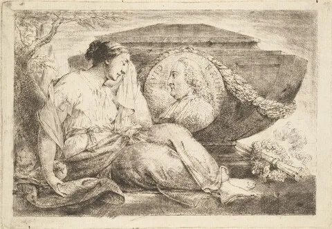 Bernhard Rode, Love Mourns at the Tomb of Preacher Bruhn (Am Grabmal des predigers Bruhn trauert die eheliche Liebe)