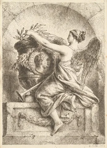 Bernhard Rode, The Goddess of Fame Placing a Laurel Wreath on the Memorial to General Keith